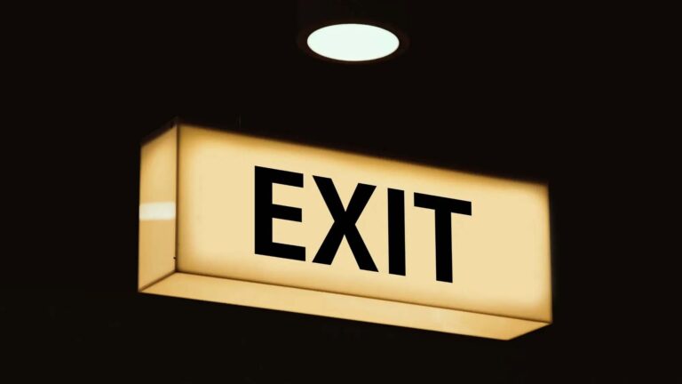 Exit sign light up in yellow