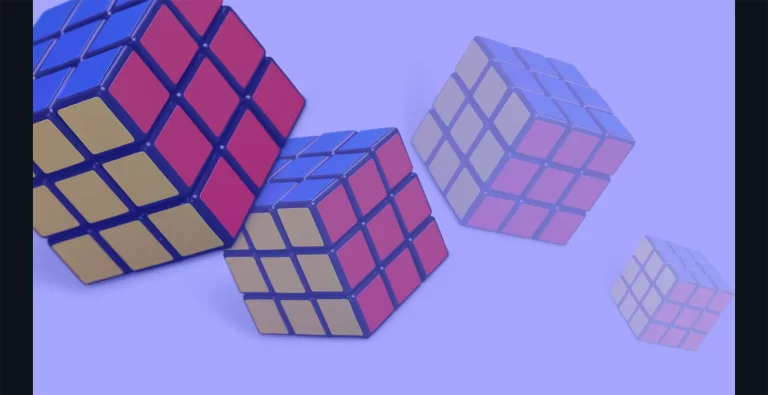 Multiple Rubik's cubes solved and angled